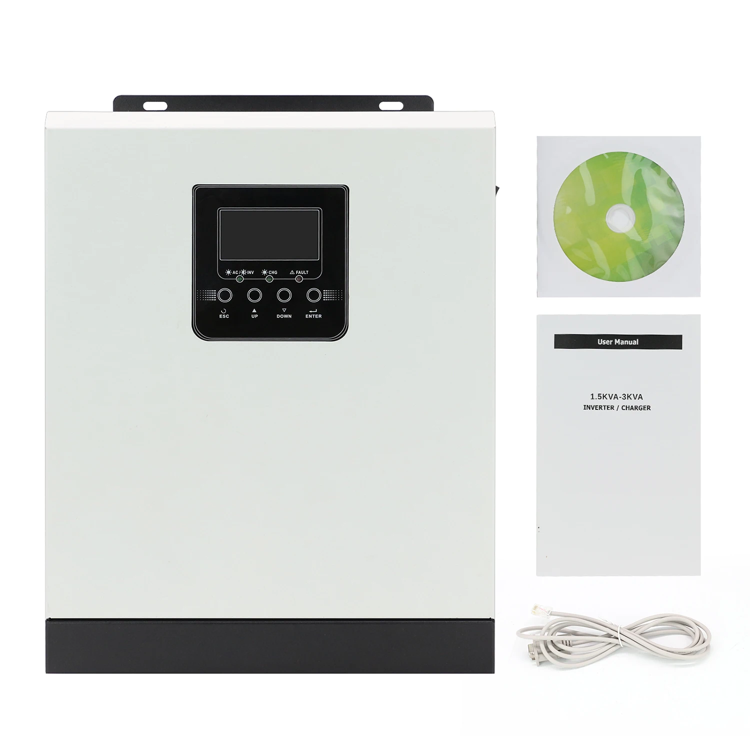PowMr 3KVA/2400W Pure Sine Wave 24V 220V Hybrid Inverter Built-in 50A PWM Solar Charge Controller Battery Charger Inversor HPS3K |