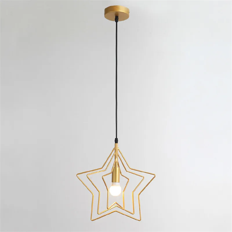 

Nordic pentagram pendant lights shape adjustable star hanglamp for dining room restaurant bar entrance balcony lampy wiszace