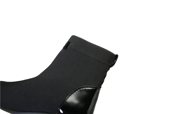 New Knitted Shoes Women High Top Women's Sock Sneakers Spring Women Knit Breathable Shoes Female Platform 6CM
