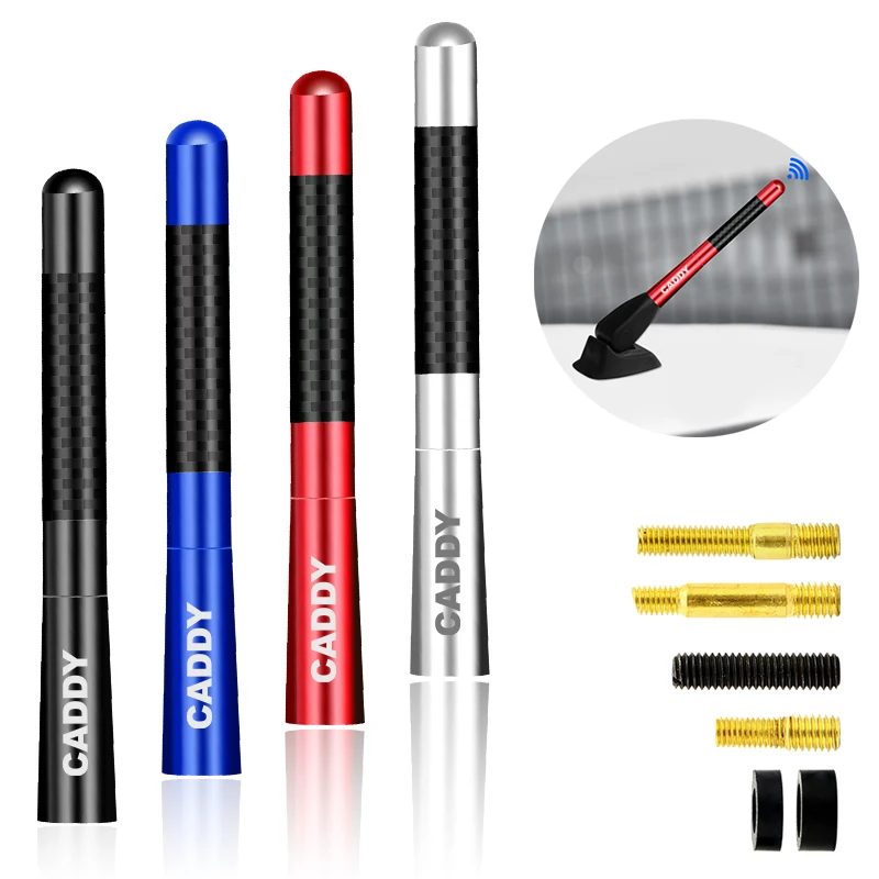 12CM Carbon Fiber Car Roof Radio Aerial fm Antenna Enhanced Signal Screw Metal For Volkswagen VW caddy Accessories | Автомобили и