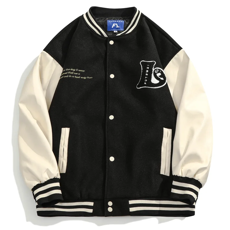 

japanese streetwear baseball jacket letter towel embroidery patchwork vintage hip hop outwear fashion varsity college retro coat