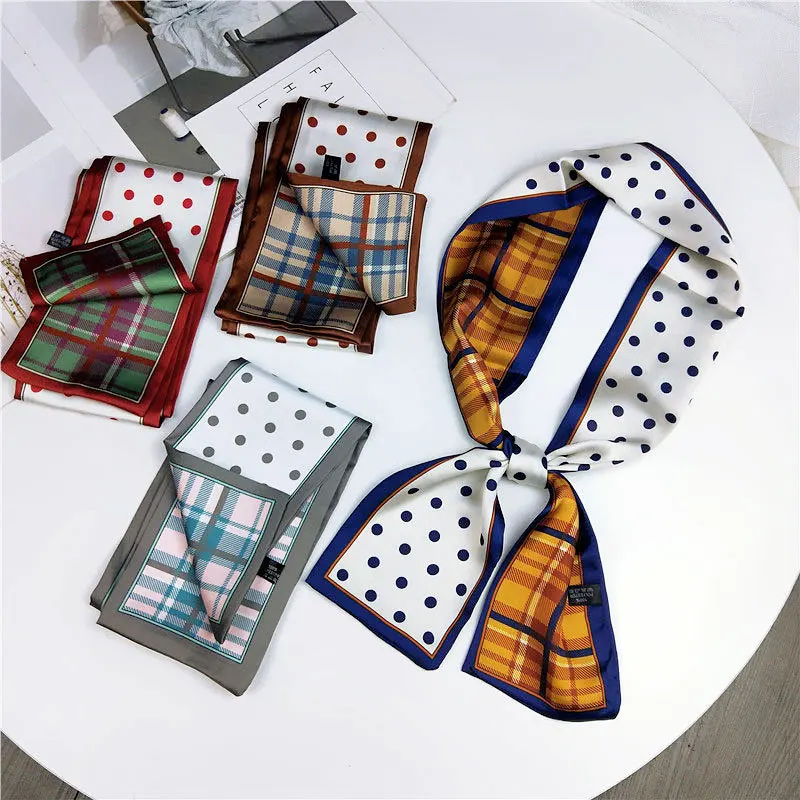 Женский длинный шелковый шарф в горошек 2020 | Аксессуары для одежды