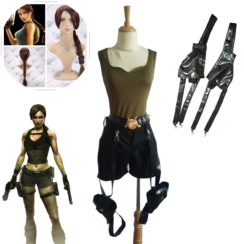 Женский карнавальный костюм Tomb Raider Lara Croft для косплея на Хэллоуин карнавал полный