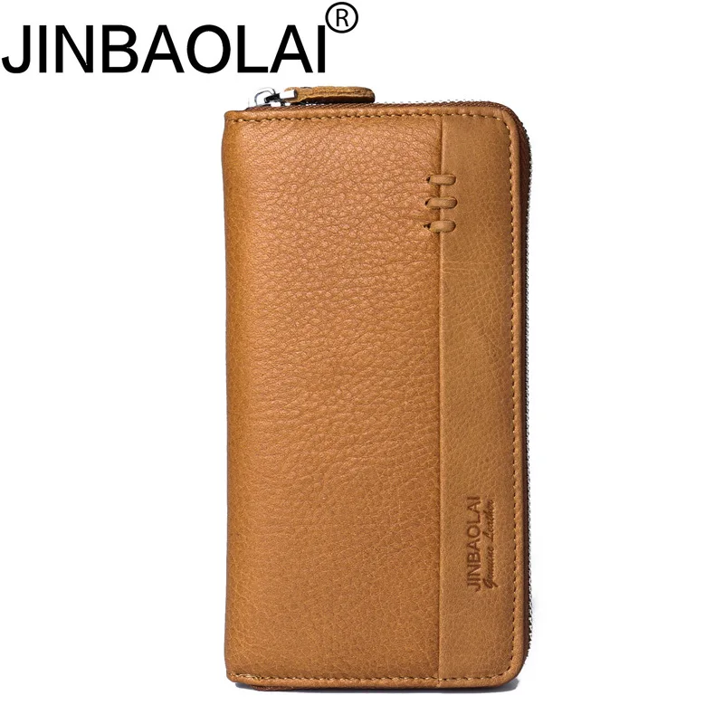 Воловья кожа мужская длинная сумка кошелек деньги Hanag карман на молнии для монет