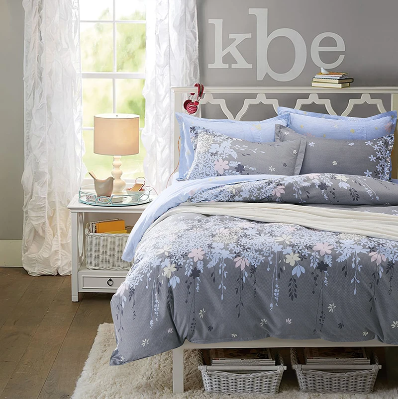 Постельное белье с изображением растений кактуса Белое черное сердце плоское