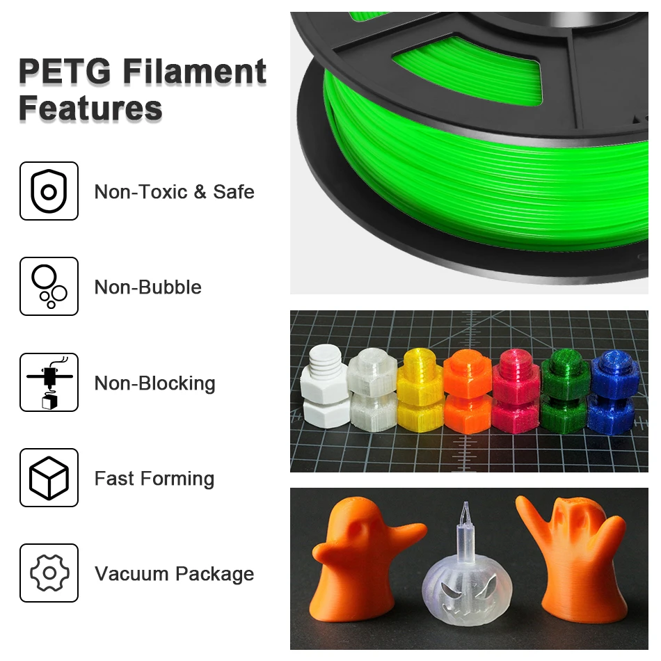 PETG Green 3D принтер нить 1 кг 75 мм подарок DIY печать с быстрой доставкой 100% без