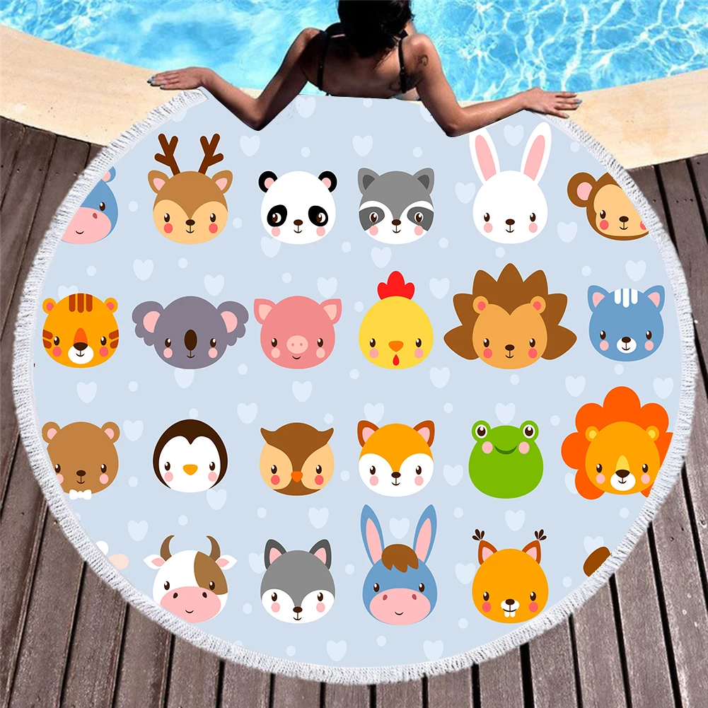 

Круглое пляжное полотенце из микрофибры, 150 см