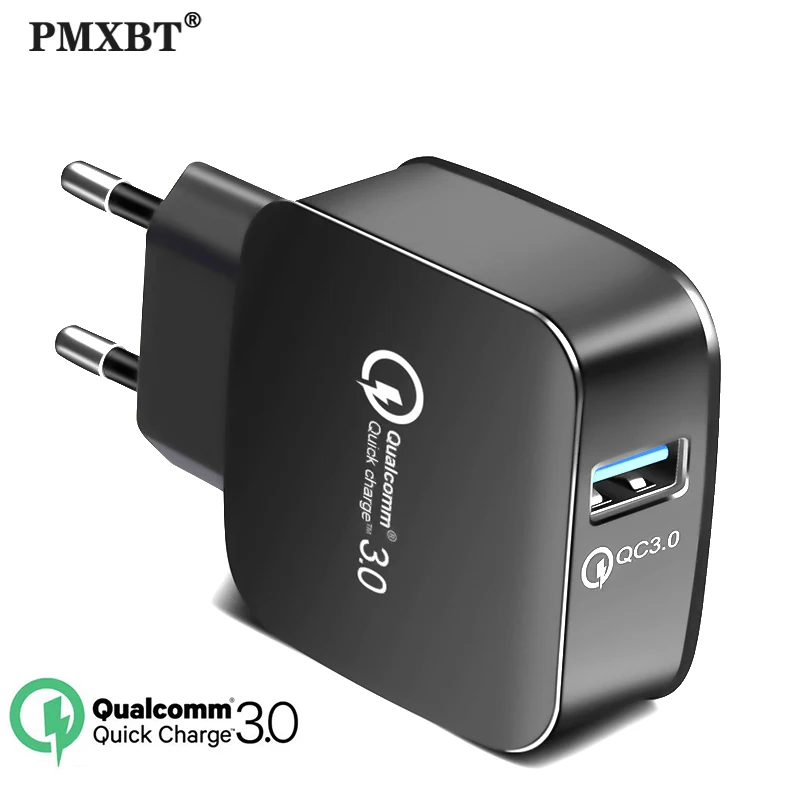 

Quick Charge QC3.0 18W 3.0 USB Charger EU US Travel Wall Fast Mobile Phone Charger Power Adapter for iPhone Samsung Xiaomi Cable