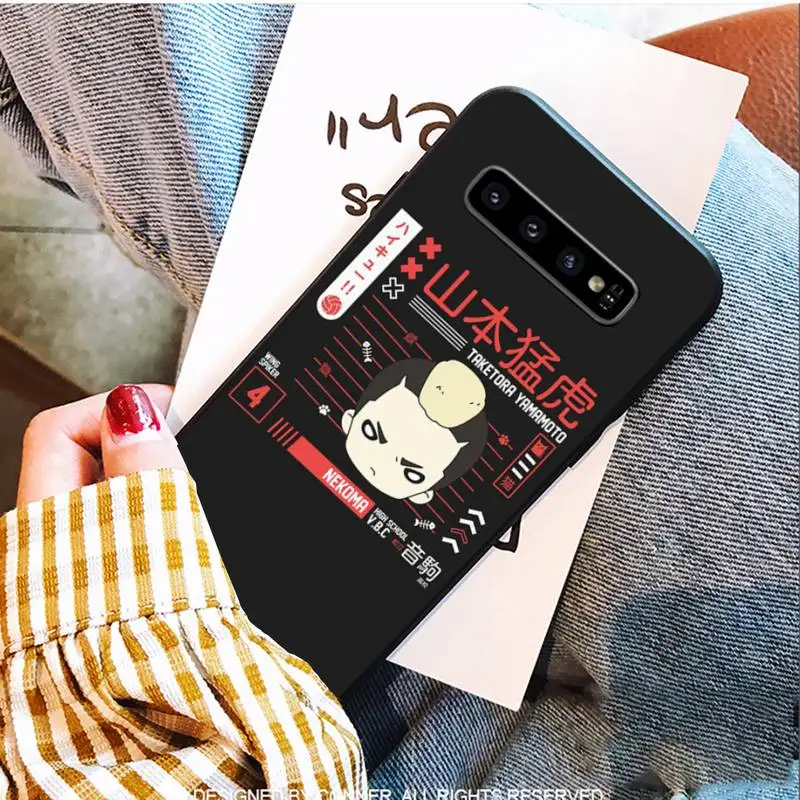 

Karasuno Black Soft Phone Case For Samsung S9 10 20 Plus Note 9 10 10plus 20 Ultra A20 21s J7 Plus 8