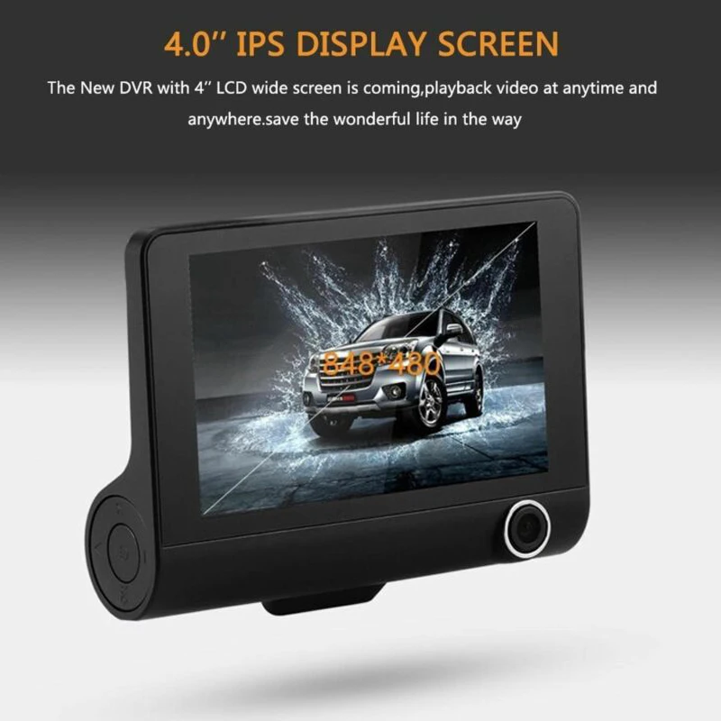 Автомобильный видеорегистратор с 3 камерами 4 0 дюйма Full Hd 1080P|Видеорегистраторы| |