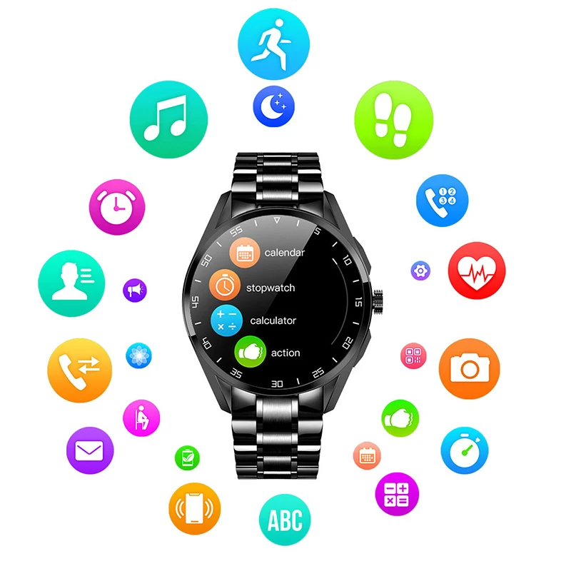

Lige 2021 New Steel Band Smart Watch Men Bluetooth Call 1.3-inch Full Circle Screen Sports Fitness Smartwatch For Xiaomi Huawei