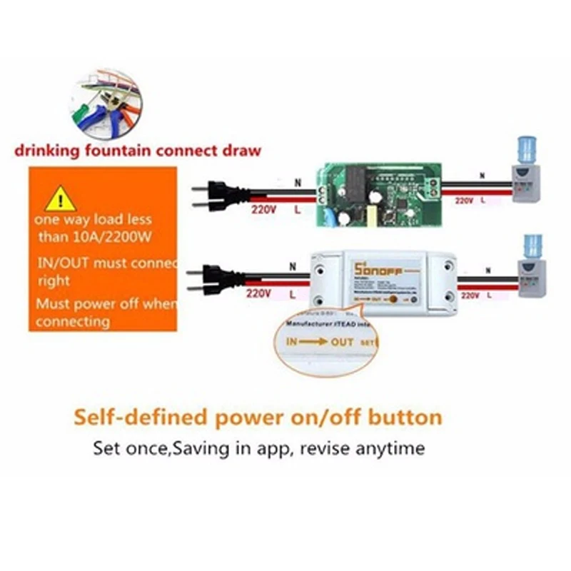 Sonoff Basic R2 Wifi DIY умный беспроводной пульт дистанционного управления Domotica модуль