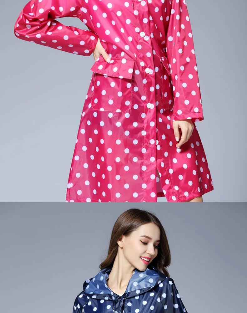 Dot Girl Lady плащ с капюшоном для женщин для путешествий на открытом воздухе водонепроницаемая ткань для верховой езды дождевик для женское пончо Длинный Плащ дождевик