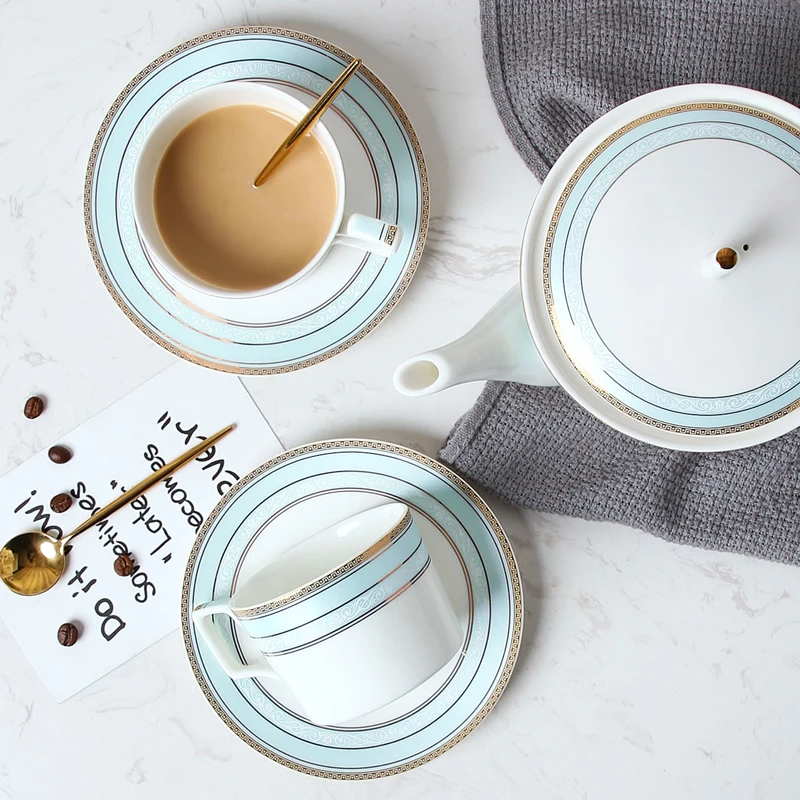 Luxury Ceramic Tea Cup and Saucer Holder Modern Reusable Coffee Small Paper Cups with Lid Tasse A Cafe Ceramique Set OO50CS | Дом и сад