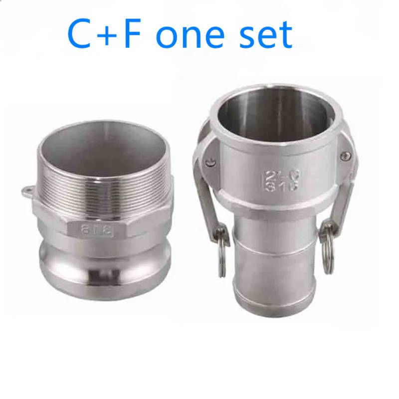 

C+F Set of Cam Lock Joint Adapter Self-made 304 Stainless Steel Male and Female Joint Rapid Release Connector 1/2” - 2 "