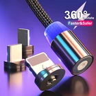 Магнитный кабель Micro USB Lighting для iPhone, зарядное устройство, шнур, магнит, Type-C, 8-контактный кабель 2 м, USB C, зарядный кабель для Huawei, Samsung, Xiaomi