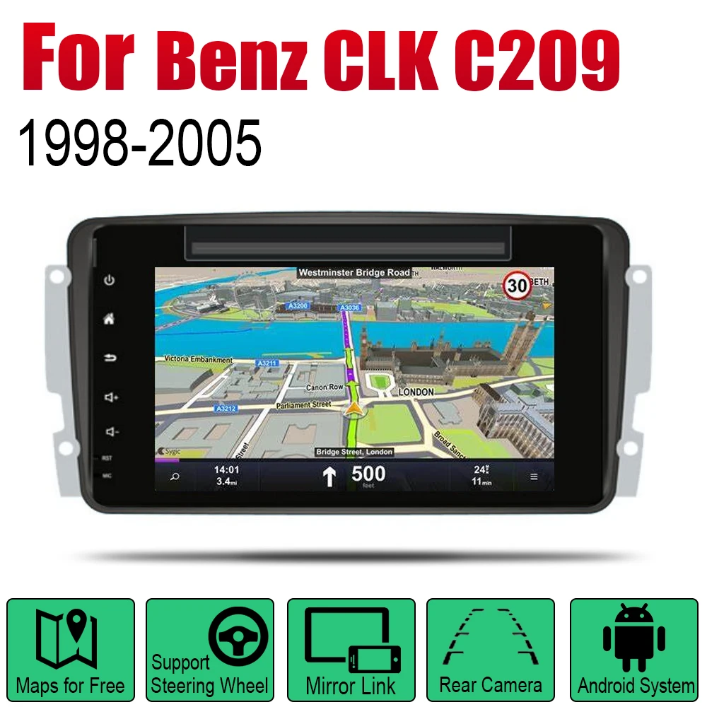 Автомобильный Android GPS для Mercedes Benz CLK C209 W209 1998 2005 NTG Навигация DVD плеер радио авто