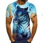 2021 скорость пересечения границ на заказ через amazon 3 d цифровая печать мужская футболка с коротким рукавом Тигр Модный популярный логотип