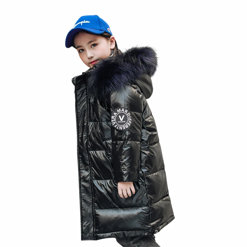 HSSCZL куртки на утином пуху для девочек 2019 Брендовое зимнее утепленное пальто
