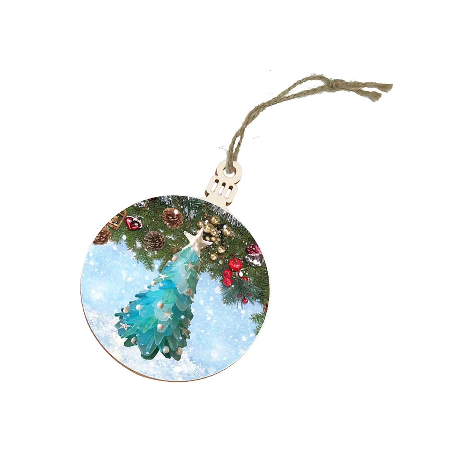 Забавная синяя шляпа с узором Санта Клауса акриловая подвеска украшения для