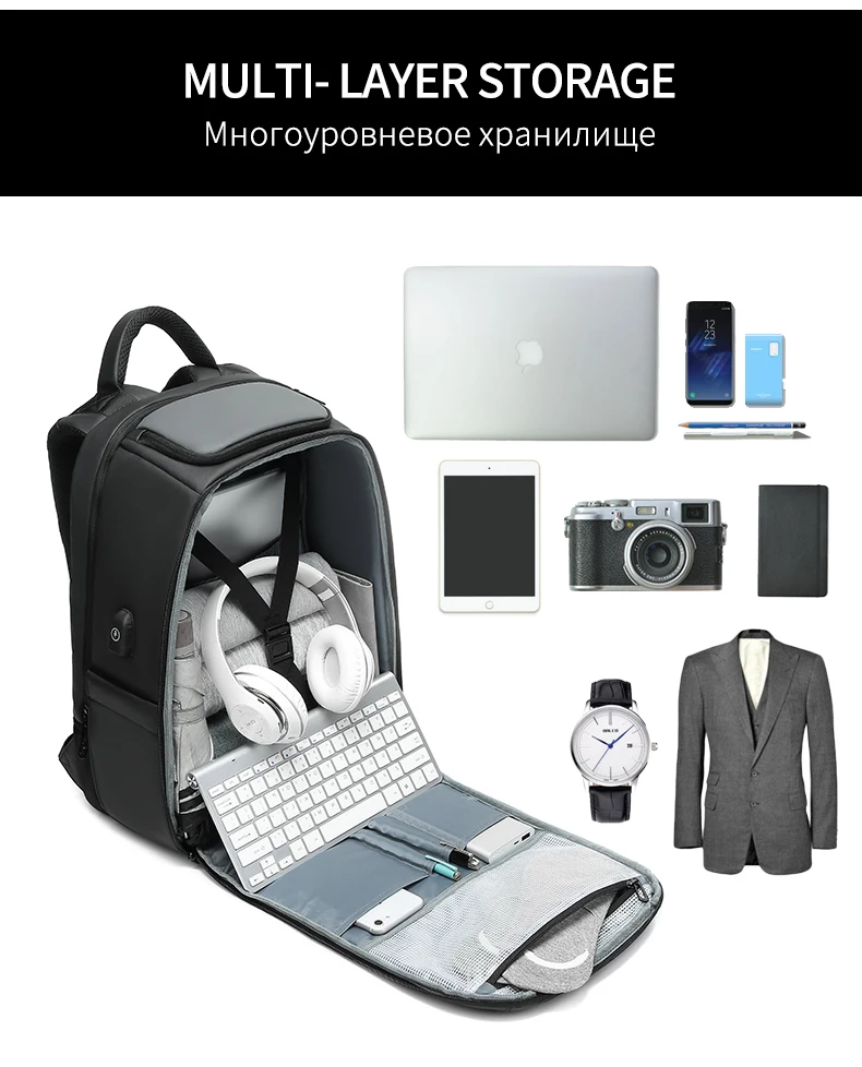 Aimeison мужской рюкзак для путешествий, Большой Вместительный мужской рюкзак Mochila с защитой от воровства, рюкзак для ноутбука с usb зарядкой, водонепроницаемый