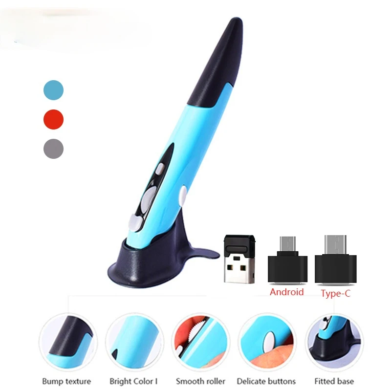 

2020 New 2.4G Wireless Mouse Pen Personality Creative Vertical Pen-Shaped Stylus Battery Mouse Suitable For PC And Laptop Mice
