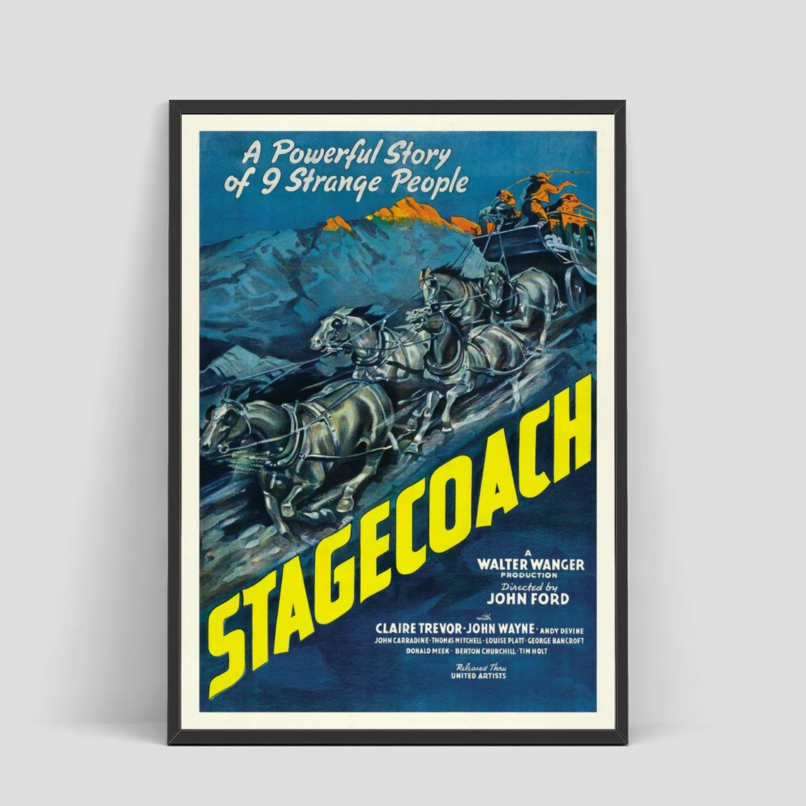 

Stagecoach, 1939, американский и Западный плакат, классический кинопостер, художественный Ретро плакат, холщовая печать, домашний декор, настенная ...