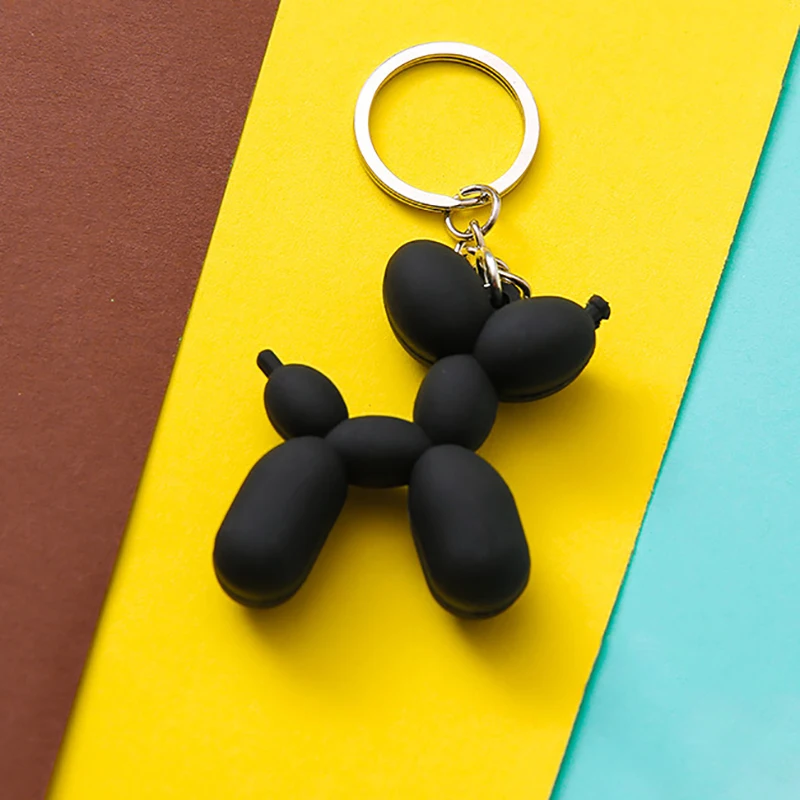 3Color Cartoon Balloon Dog Keyring Nice Gift 1Pcs Soft Rubber PVC Stereo Keychain DIY Pendant Car Interior Korean Style | Дом и сад