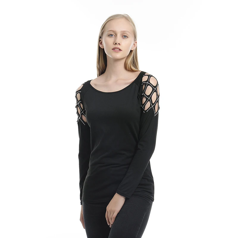 Женская сексуальная Сетчатая футболка с вырезами в готическом стиле Лидер