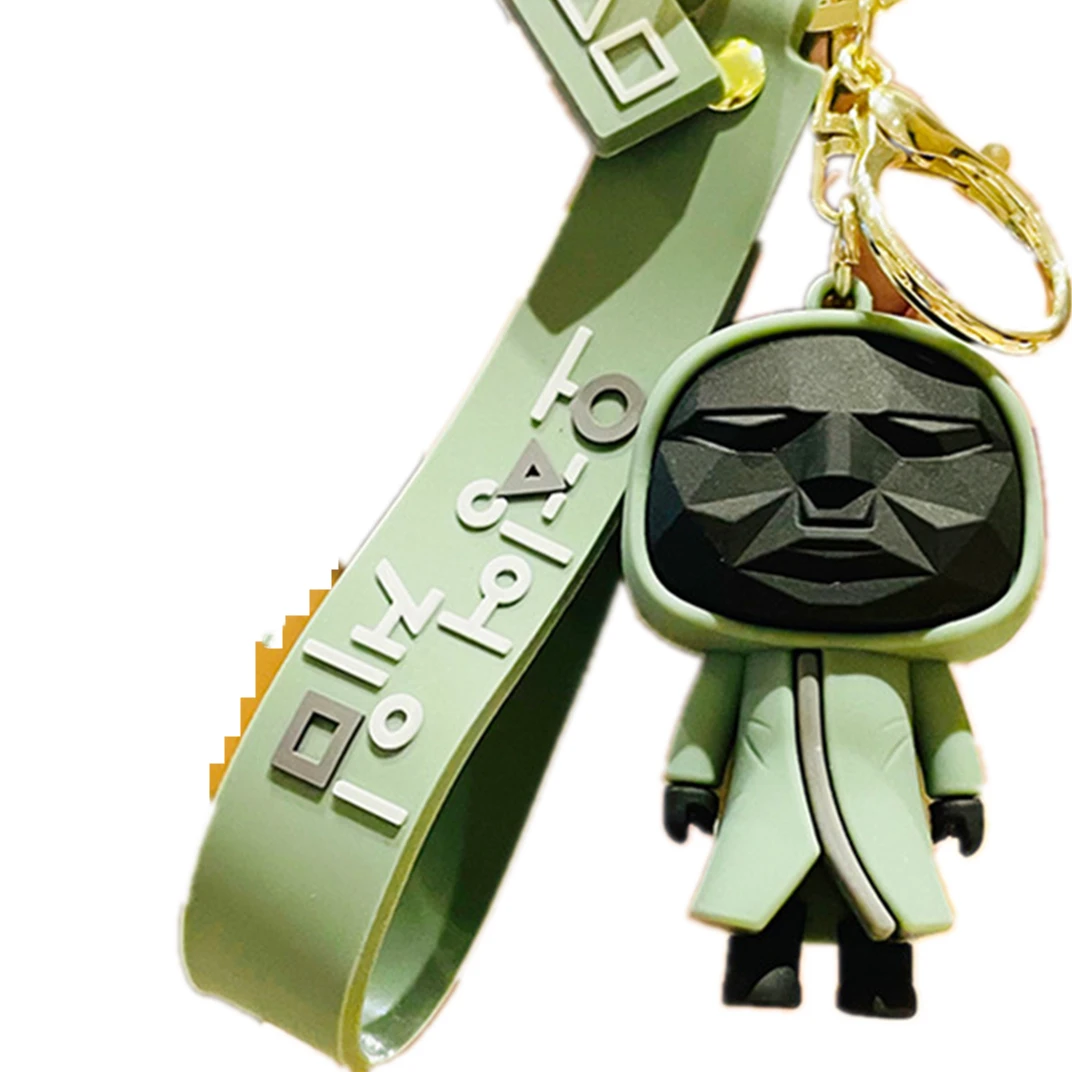 

Korean TV Squid Game Figures Mask Keychain Charms Accessories Round Six Cosplay Keychains for Ladies Men Key Chain Toys Gift