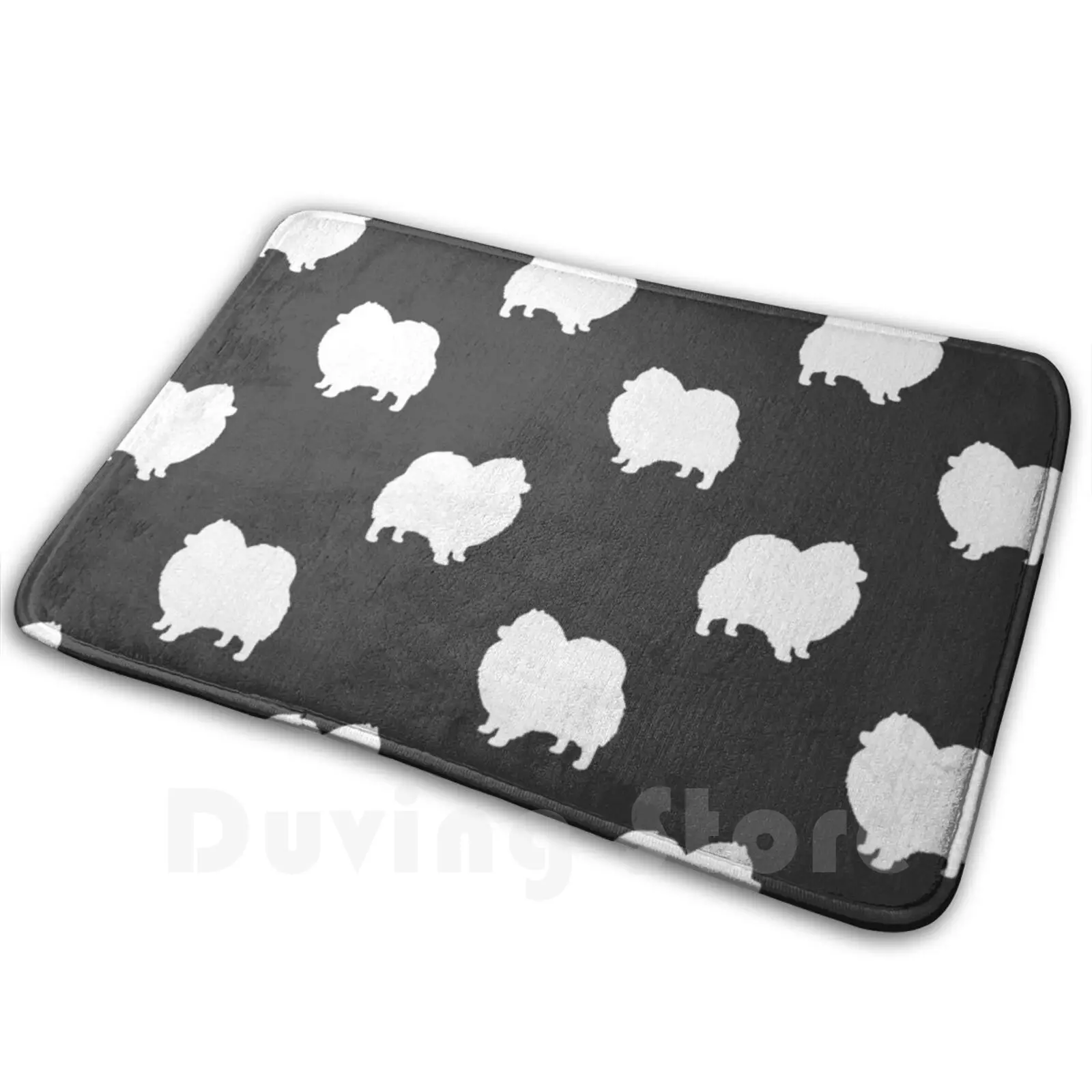 

Коврик с белым померанским силуэтом (S), коврик, нескользящий коврик для пола в спальню, померанский белый Померанский помпон, собака, животн...