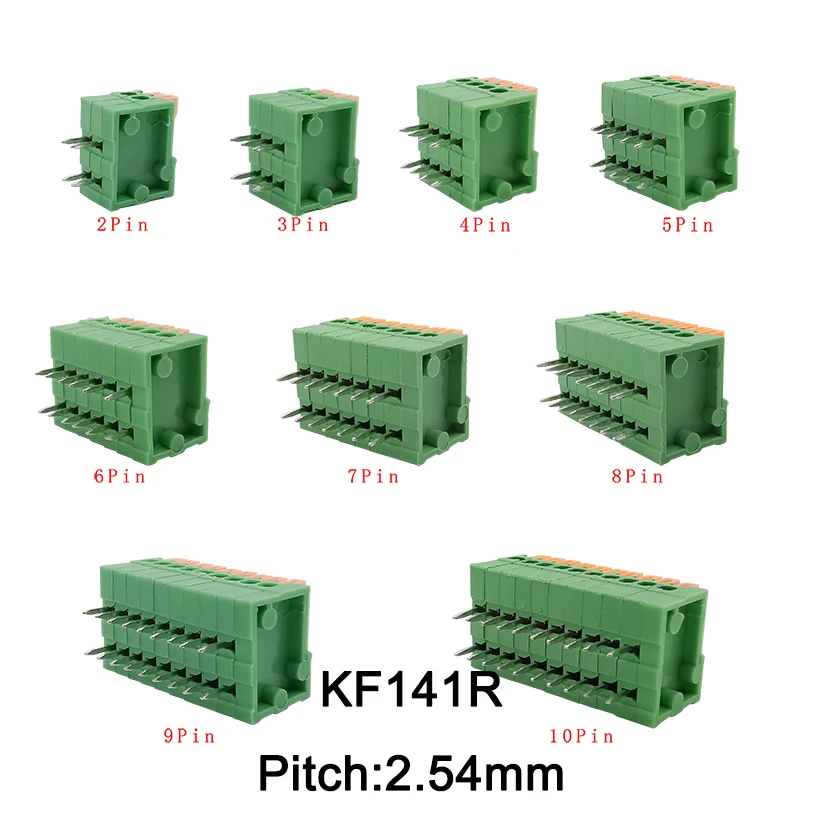 Контактный пружинный клеммный блок KF141R KF141V 2/3/4/5/6/7/8/9/10 для печатной платы без