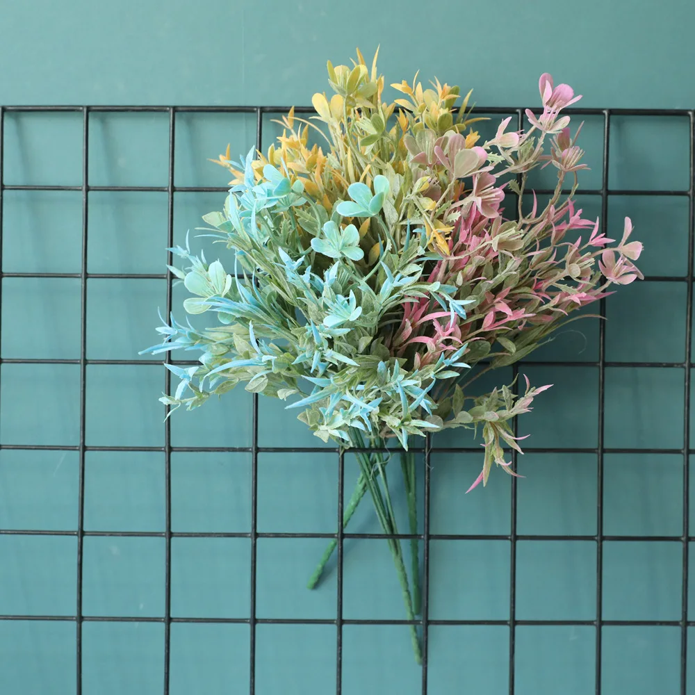 5 шт./лот искусственные полиэтиленовые цветные сливовые травы букет свадебные