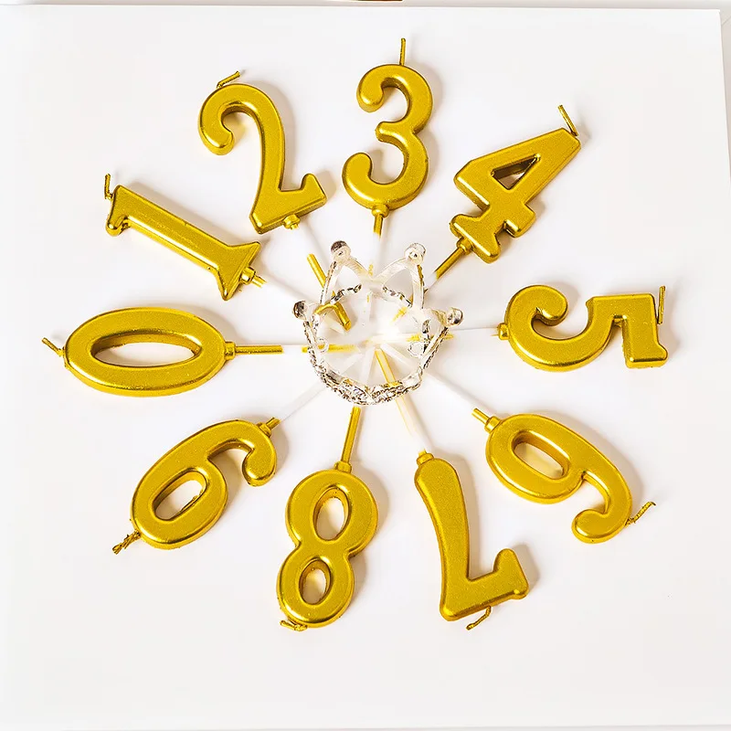 Серебристые и золотистые свечи 1 шт. украшения для вечеринки в честь Дня Рождения