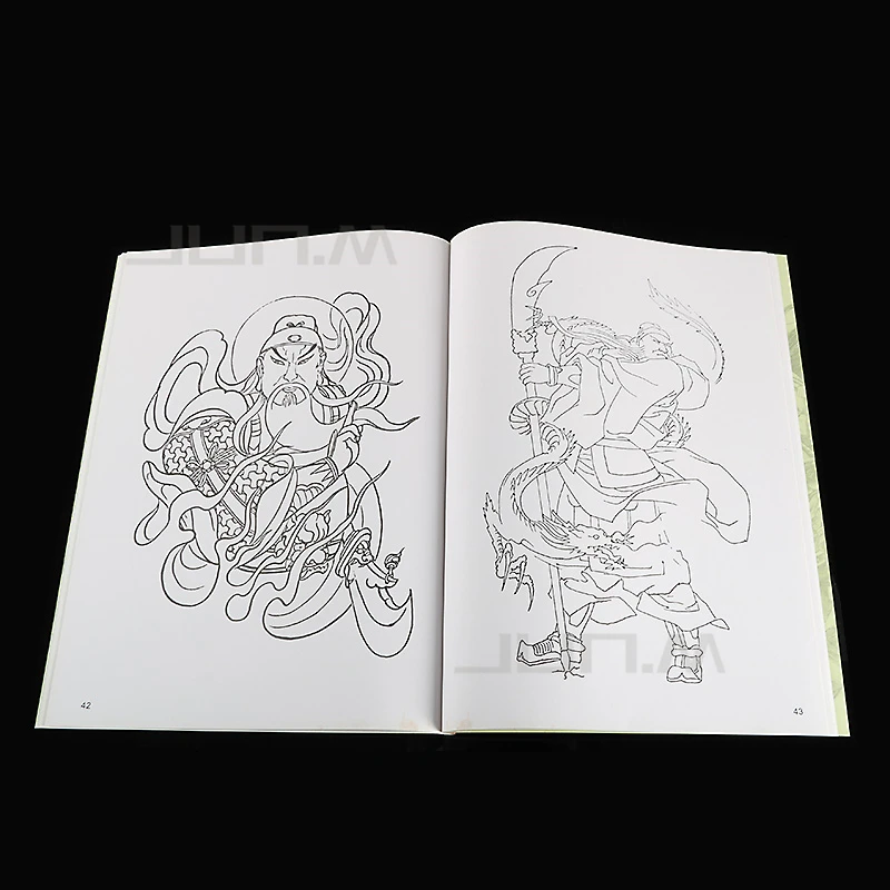 А4 тату-книги древняя история рыцарские люди Guan Yu тату шаблон линия колпачок коллекция художественное руководство 56 страниц