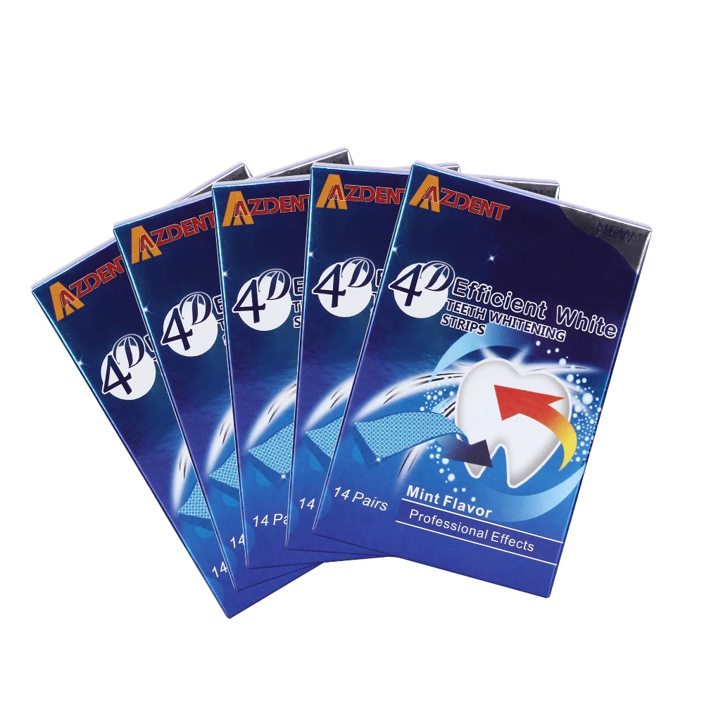 AZDENT 3/5 Boxes 4D White Gel Tooth Whitening Strips Whitener Teeth Whitestrip Bleaching Advanced | Красота и здоровье