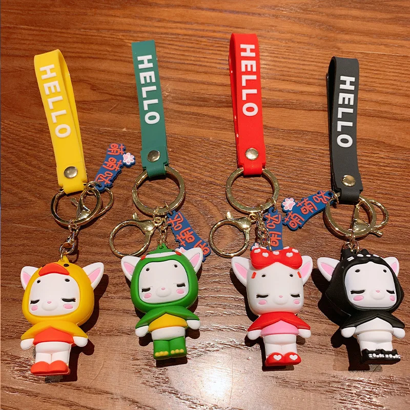 

2020 Hello Rabbit Keychain Cute Love Heart Bunny Car Key Chain Girl Bag Pendant Accessories Keyring Kids Children Gift