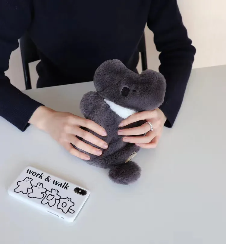 Kawaii пушистый женский кошелек Koala милый Anmial клатч сумочки мультяшный Кошелек для
