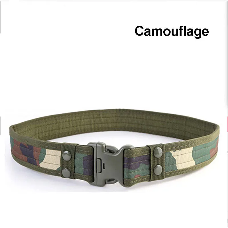 Camouflage Тактический нейлоновый мужской ремень из брезентовой ткани для спорта на открытом воздухе армейский практичный Камуфляжный пояс с пластиковой пряжкой Военная тренировка - Цвет: Camouflage