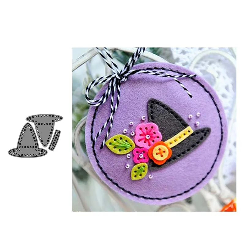 Металлические Вырубные штампы ведьмы шляпа ремесла трафарет для сделай сам