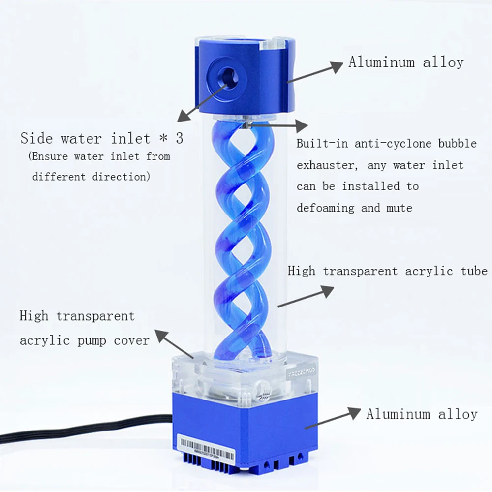 

Water Cooling Pump Tank Water Cooling Systems Pump Reservoir Combo Support PWM Speed Control for Computer Accessories