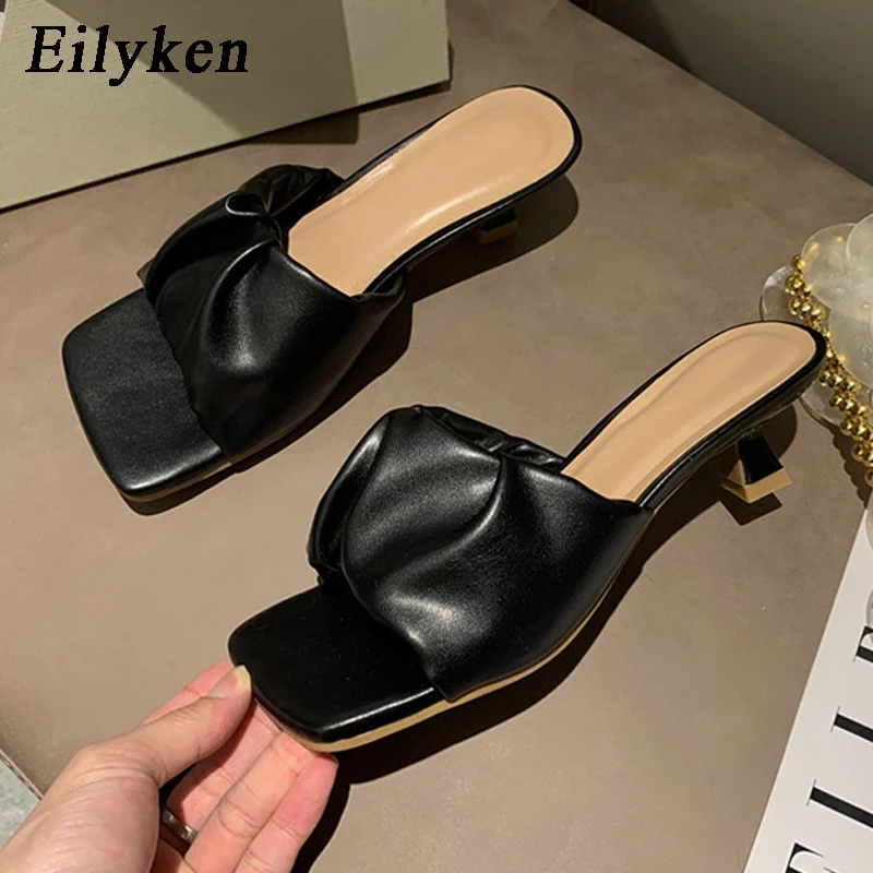 Eilyken/Коллекция 2021 года Фирменный дизайн Женские тапочки Элегантные шлепанцы с