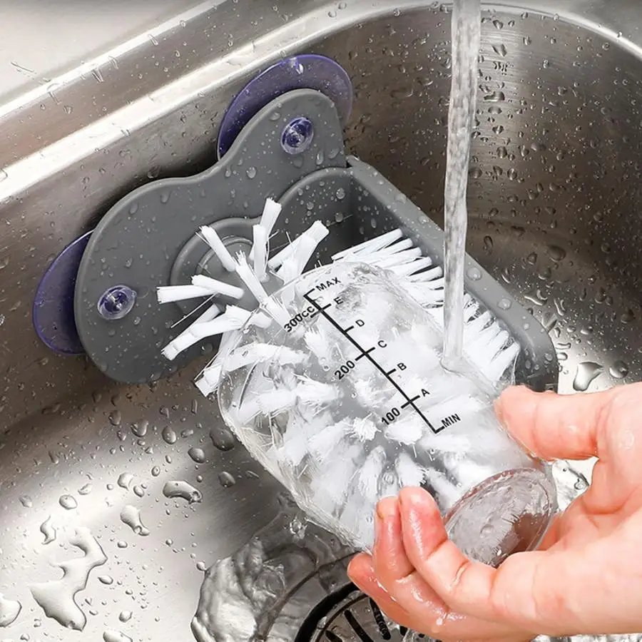 Настенная присоска Тип щетка Стекло бутылку воды Термо Кружка очиститель