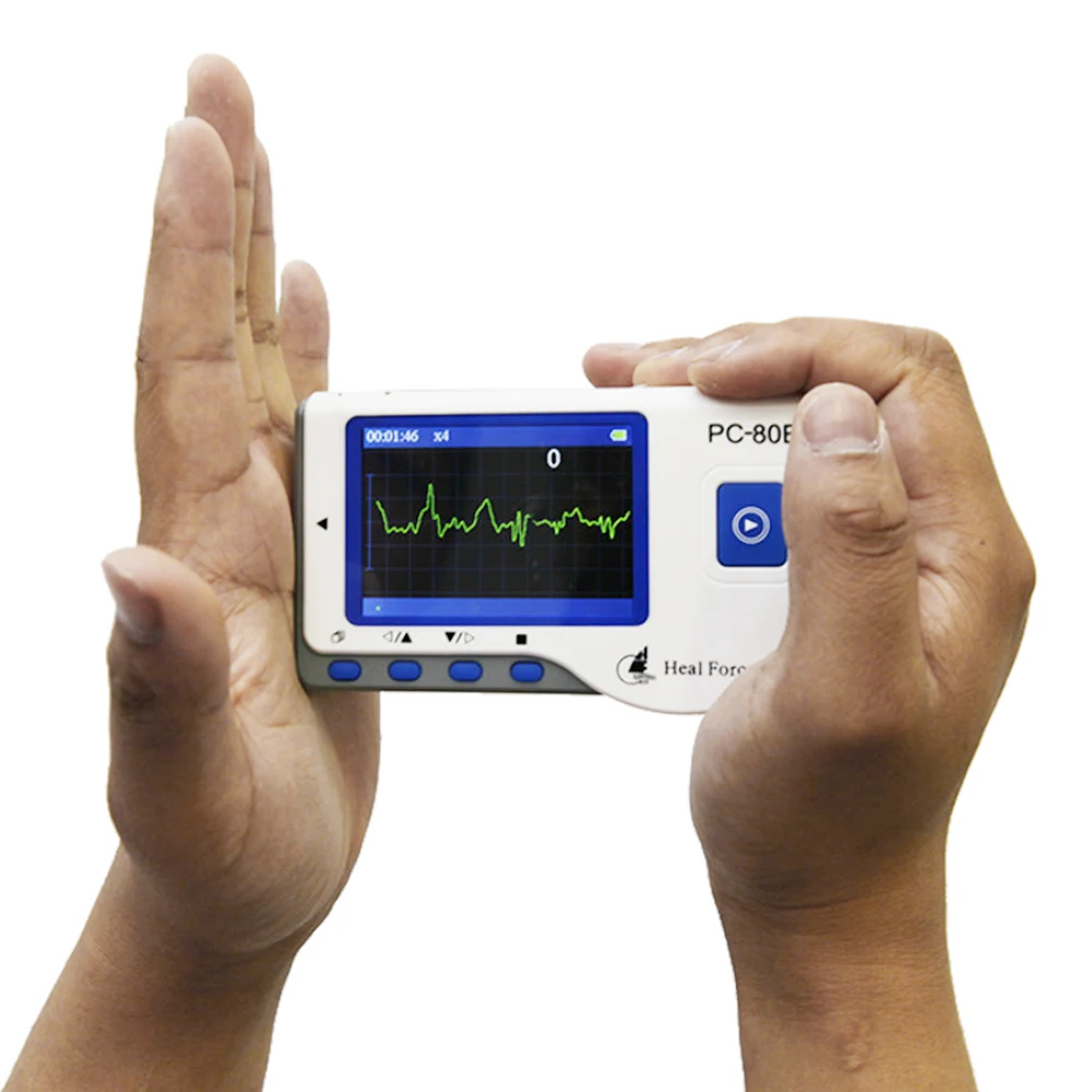 

PC-80B Easy ECG Monitor Professional Household Electrocardiogram Heart ECG Machine with Electrodes Pads 30s Fast Measurement