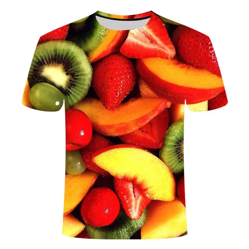 

2021 New Summer Casual 3D T-shirt Men Fruit Print T-shirt Summer Short Sleeve T-shirt XXS-6XL