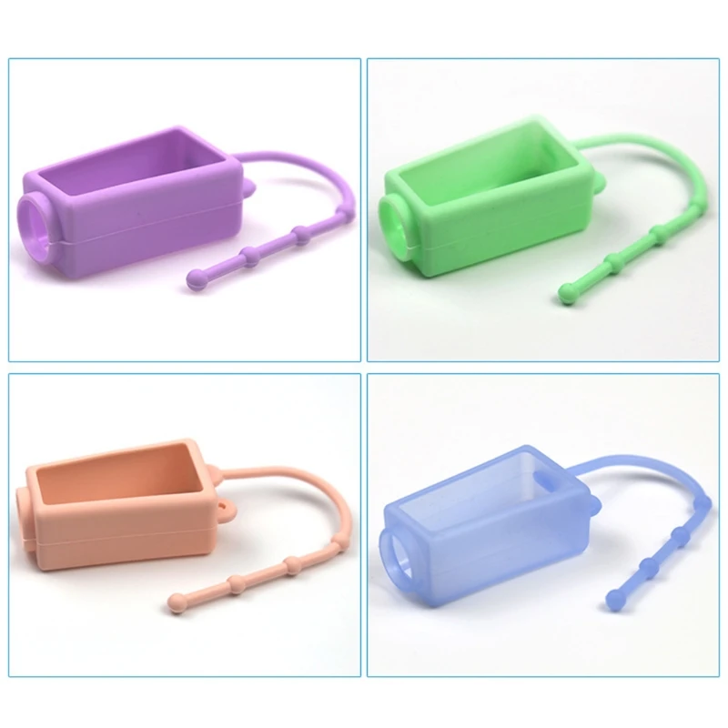 

30ml Portable Flip Cap Refillable Empty Bottle with Solid Color Silicone Cover Keychain Holder Travel Leak-Proof Hand Sanitizer