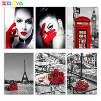 zooya full drill square 5d diamond painting red girl picture diamond embroidery full layout diamond mosaic full layout zh068
