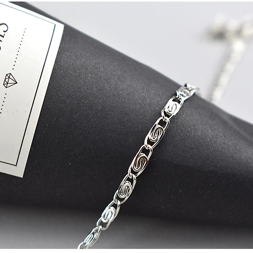 5 шт. акция серебряная S-цепь 2 мм ожерелье Фигаро женская бижутерия для девочек
