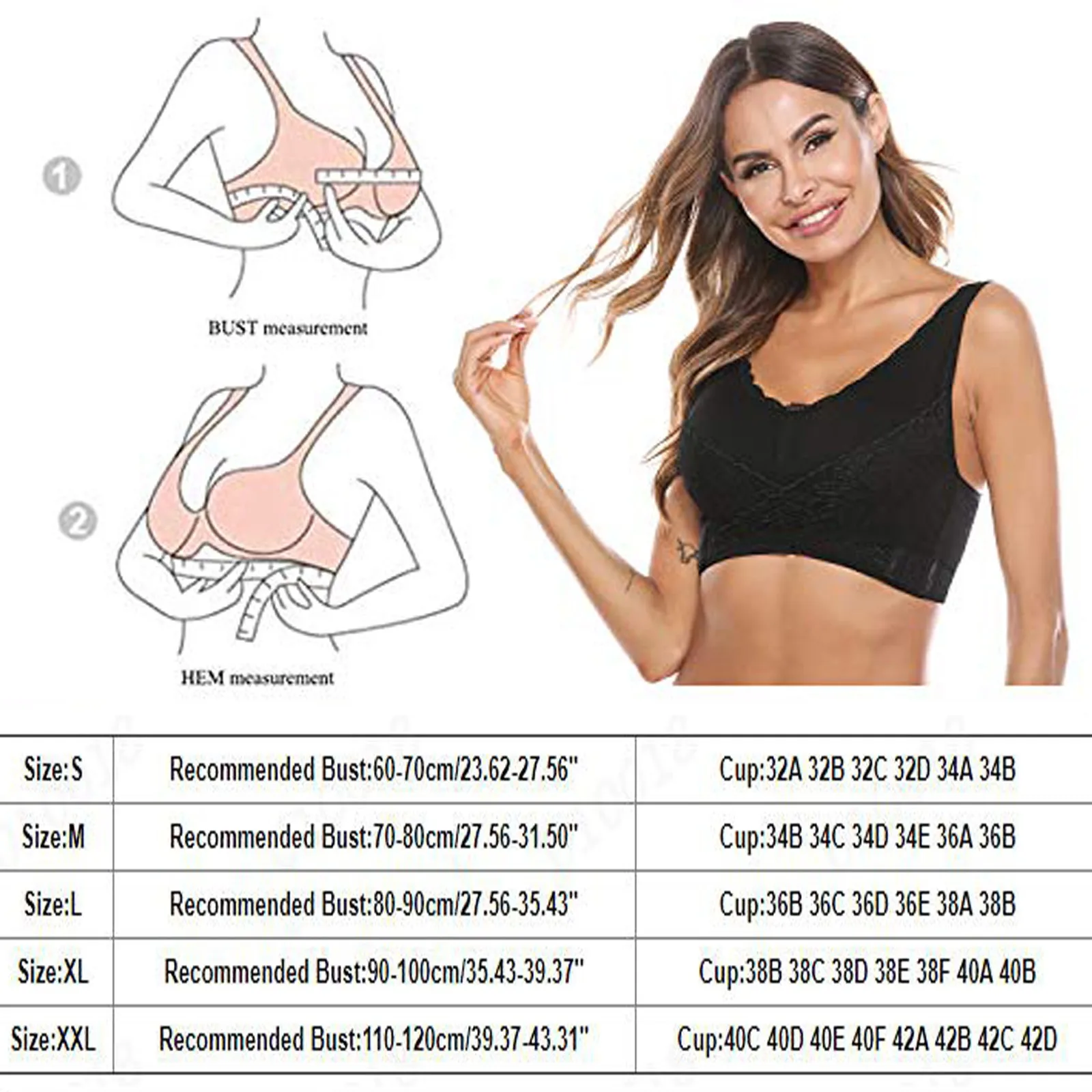 

2021 New Sexy Women'S Lace Sports Bra Push Up Bra With Removable Pads For Yoga Fitness Exercis &40