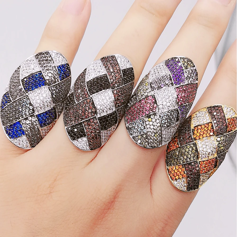 

LARRAURI Luxury Ring combination Stackable Mix Match Fingers Rings For Women Wedding Anniversary Holiday Party Accessories